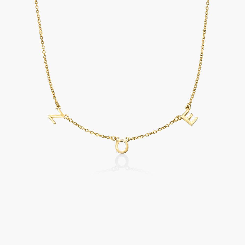 Inez Initial Necklace - 14K Solid Gold-1 product photo