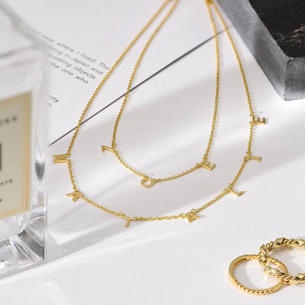Inez Initial Necklace - 14K Solid Gold-3 product photo