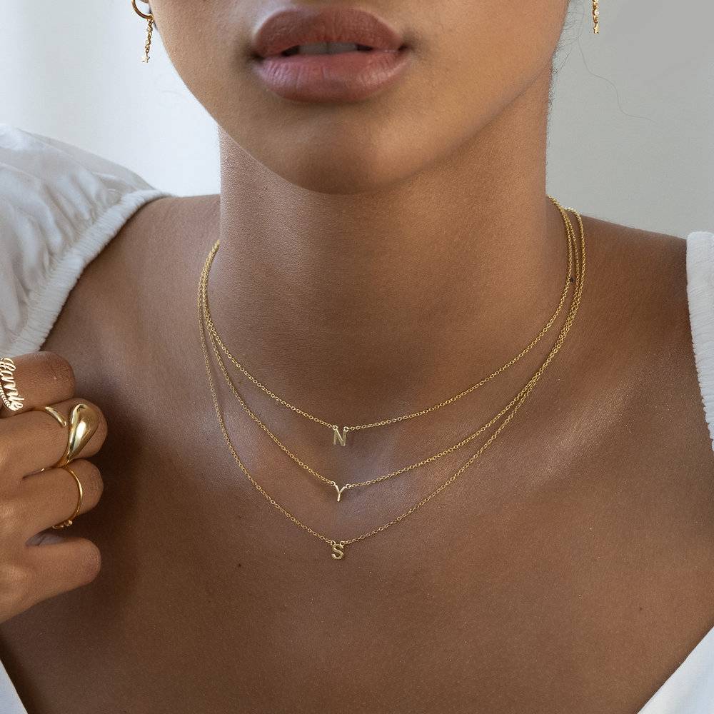 Inez Initial Necklace - 14K Solid Gold-5 product photo