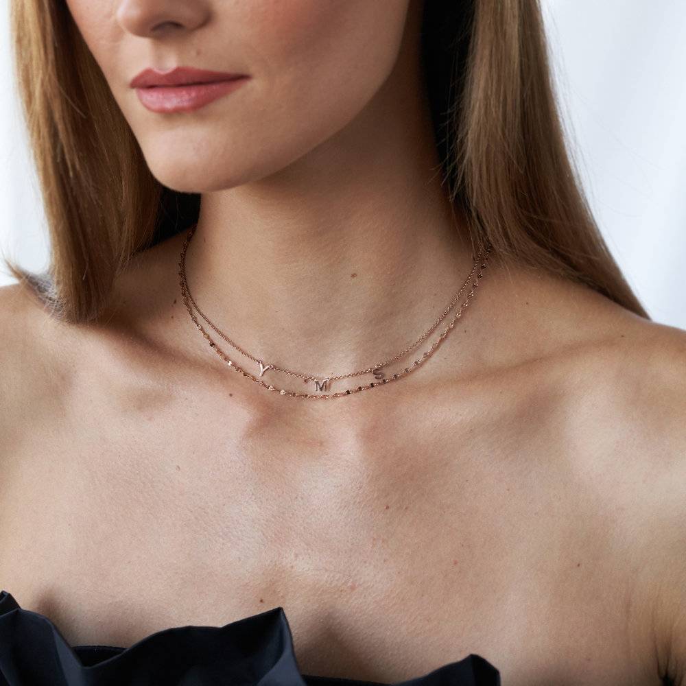 Inez Initial Necklace - Rose Gold Vermeil-4 product photo