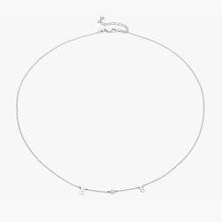 Collier Initial Inez Coeur Avec Diamant Premium - Or Vermeil - Oak & Luna