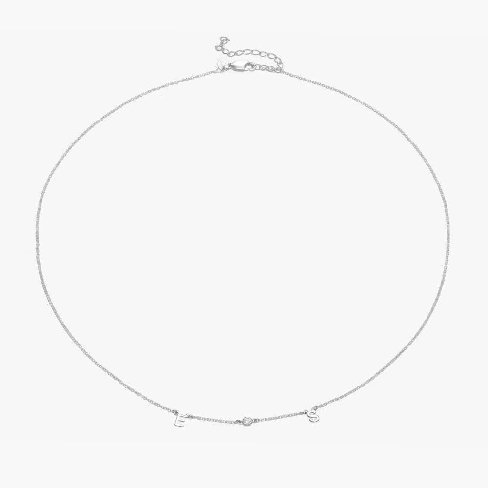 Inez Initial Necklace with Diamond - Silver-6 product photo