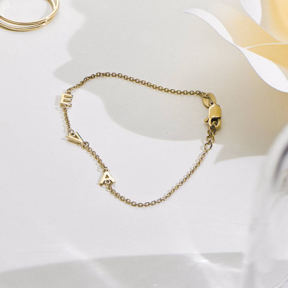 Inez Initial Bracelet/Anklet - Gold Plated-4 product photo