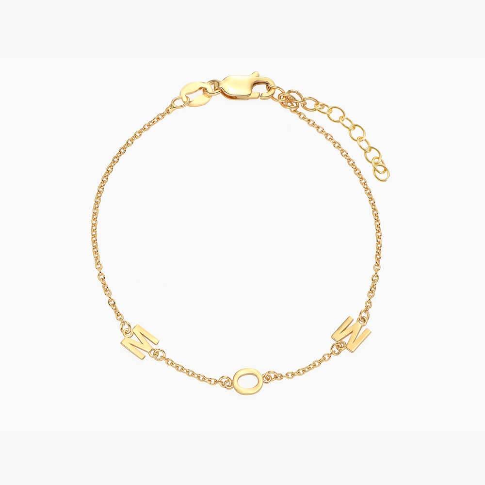  14k Gold Initial Bracelet 14k Solid Gold Personalized Bracelet  : Handmade Products