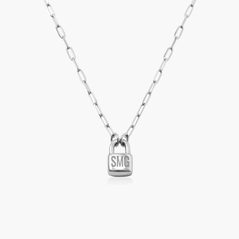 Initial Lock Necklace - Sterling Silver product photo