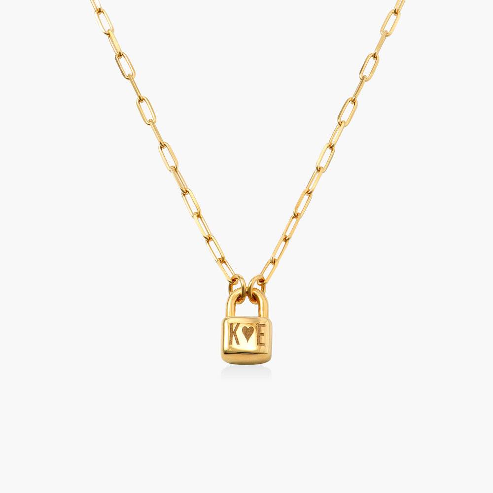 Initial Lock Necklace in Vermeil-2 product photo
