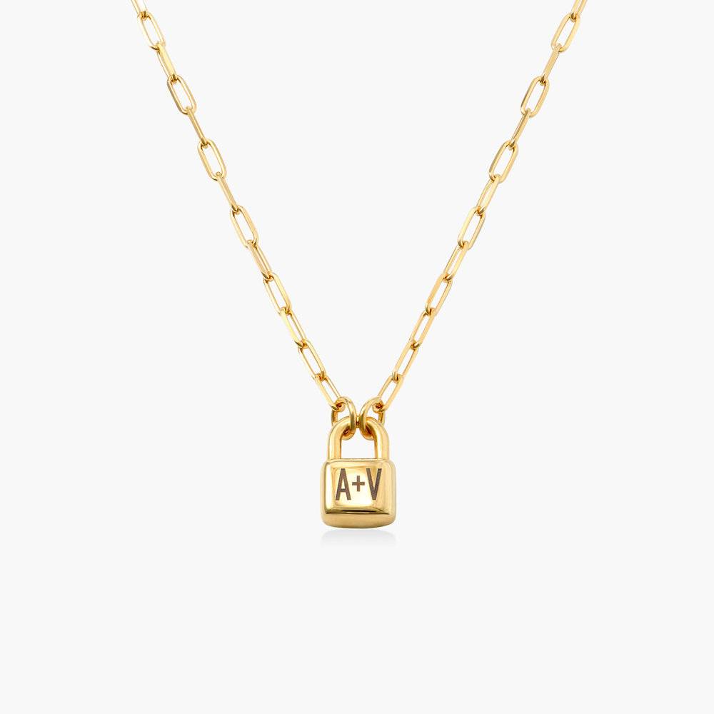 Initial Lock Necklace in Vermeil-3 product photo