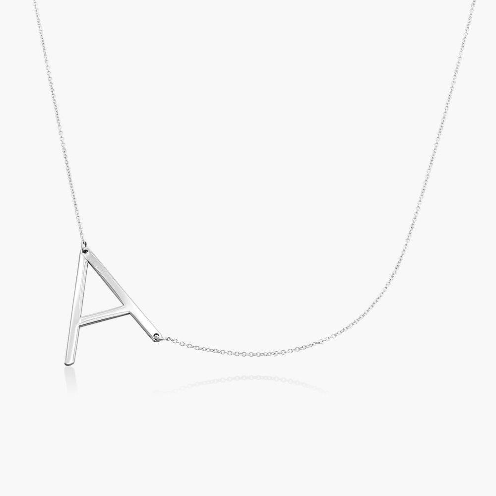 Special Offer! Initial Necklace - 14k White Solid Gold