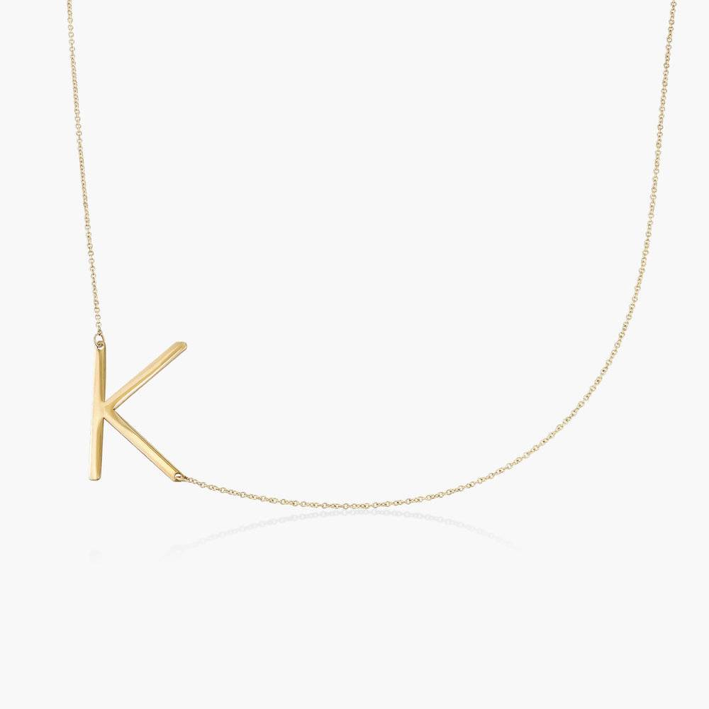 Initial Necklace - 14K Solid Gold-4 product photo