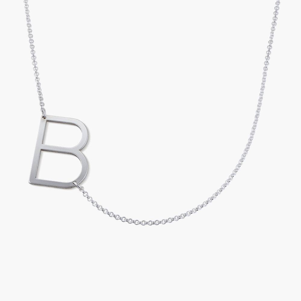 B initial 2024 necklace silver