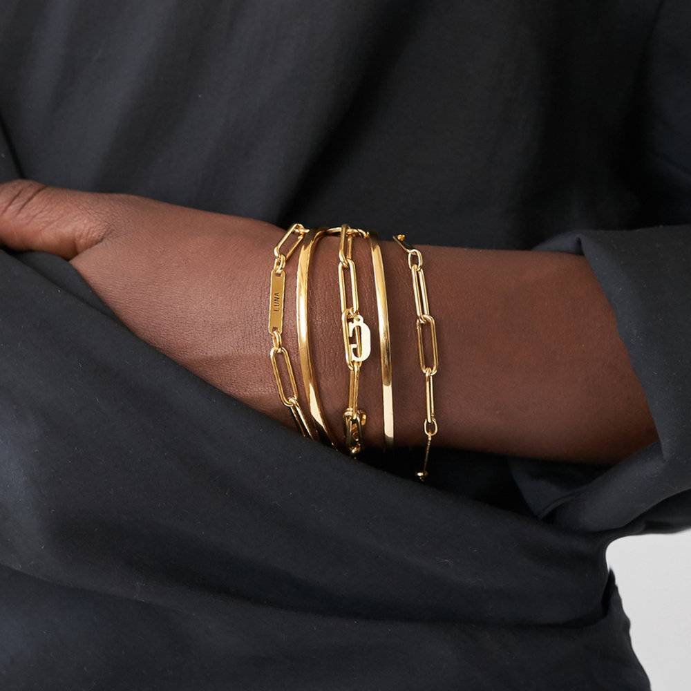 Ivy Name Paperclip Chain Bracelet - Gold Plated-6 product photo