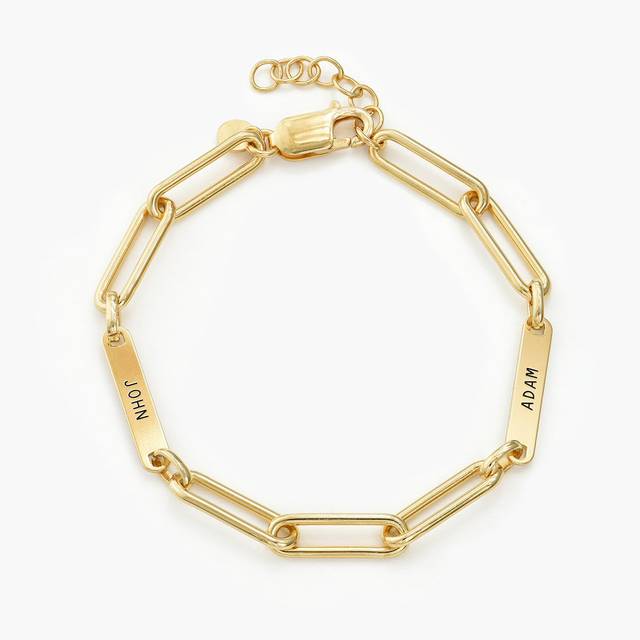 Ivy Name Paperclip Chain Bracelet with sparkling stones - Gold Plated ...