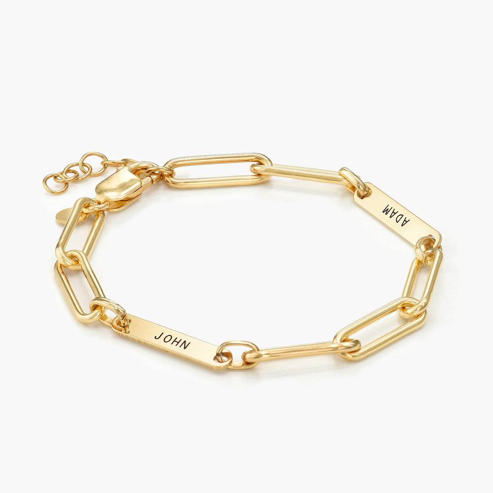 Ivy Name Paperclip Chain Bracelet - Gold Vermeil-4 product photo