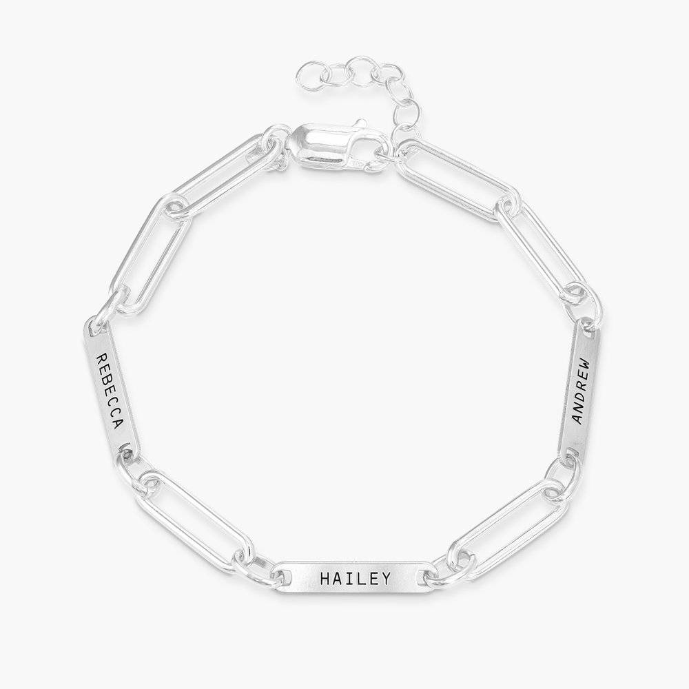 Ivy Name Paperclip Chain Bracelet - Sterling Silver