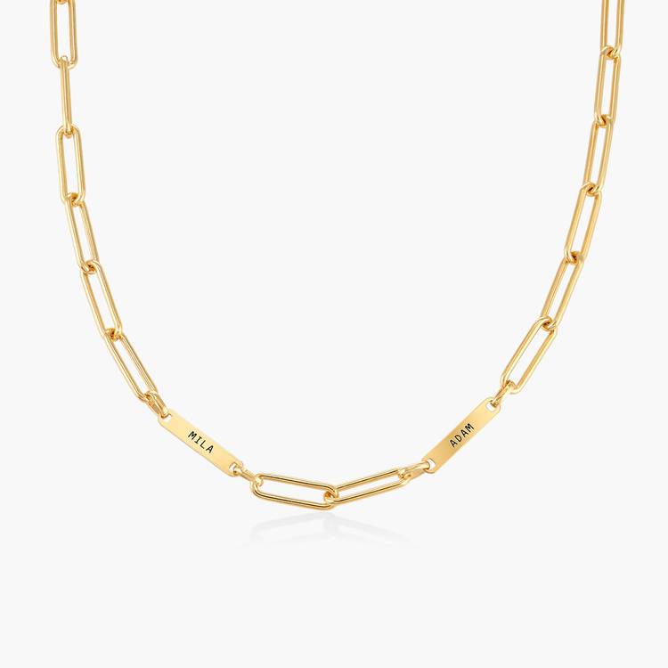 Ivy Name Paperclip Chain Necklace Gold Vermeil Oak & Luna