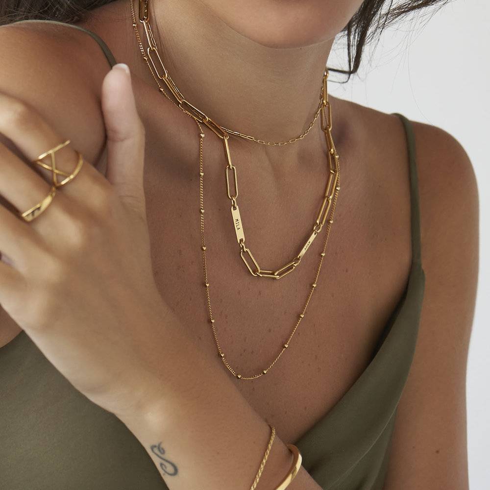 Ivy Name Paperclip Chain Necklace - Gold Vermeil product photo
