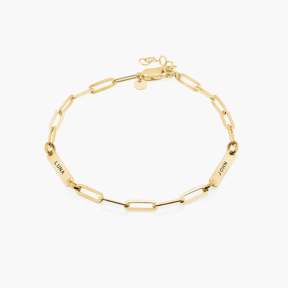 Ivy Name Paperclip Chain Bracelet - Gold Vermeil - Oak & Luna