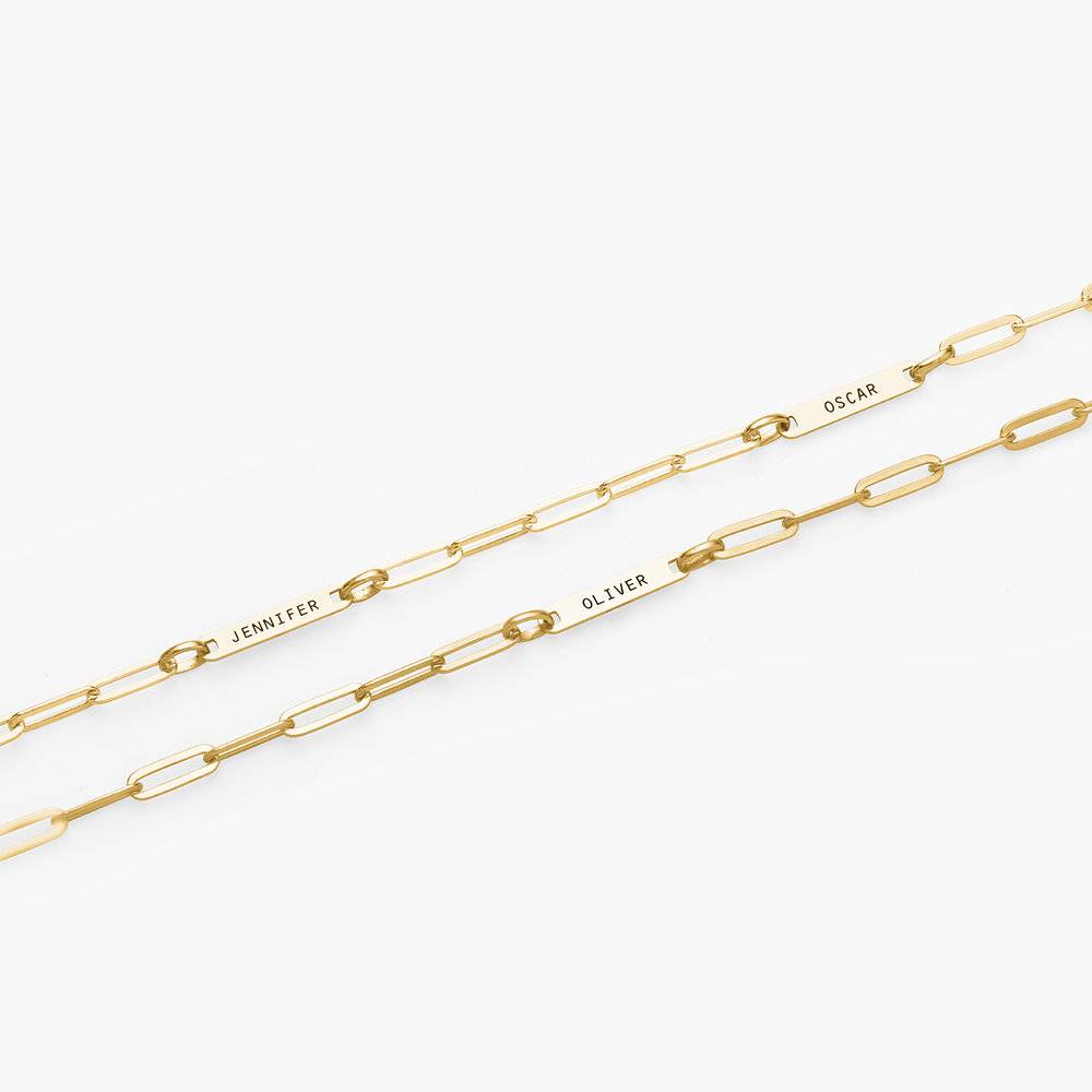 Bracelet de cheville ivy prenom chaine trombone - Or vermeil-4 photo du produit