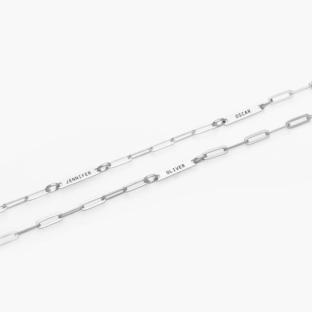 Ivy Name Paperclip Chain Anklet - Sterling Silver-4 product photo