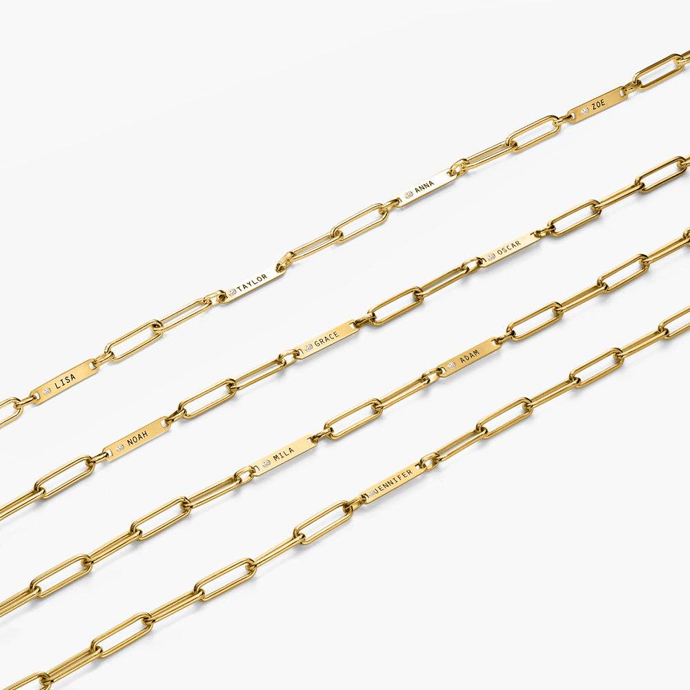 Ivy Name Paperclip Chain Necklace with Diamond - Gold Plated-2 product photo