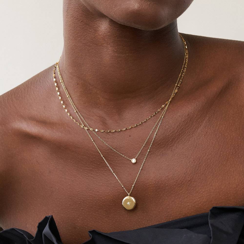 Juno Diamond Necklace - Gold Vermeil-3 product photo