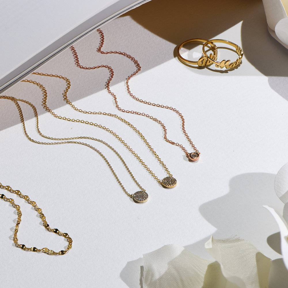 Juno Diamond Necklace - Rose Gold Plating-1 product photo