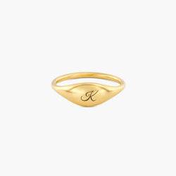 Kara Custom Name Ring - Gold Vermeil - Oak & Luna