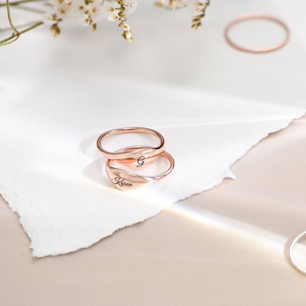 Kara Custom Name Ring - Rose Gold Plated-1 product photo
