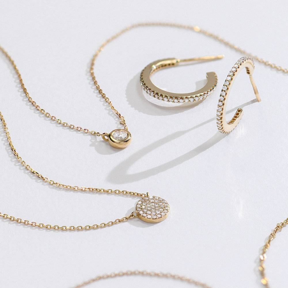 Keeya Pave Diamond Necklace - Gold Plating-2 product photo