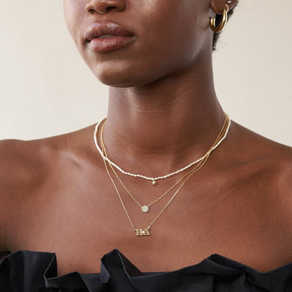 Keeya Pave Diamond Necklace - Gold Vermeil-2 product photo