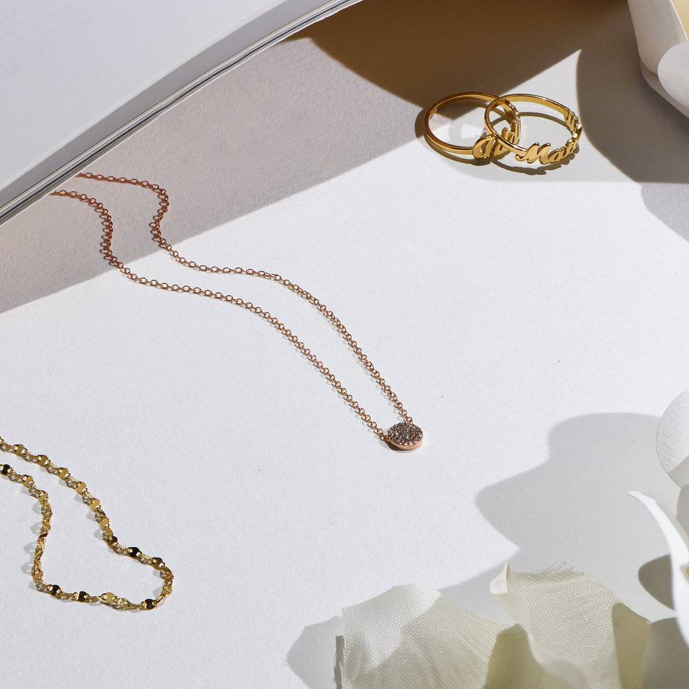 Keeya Pave Diamond Necklace - Rose Gold Plating-4 product photo