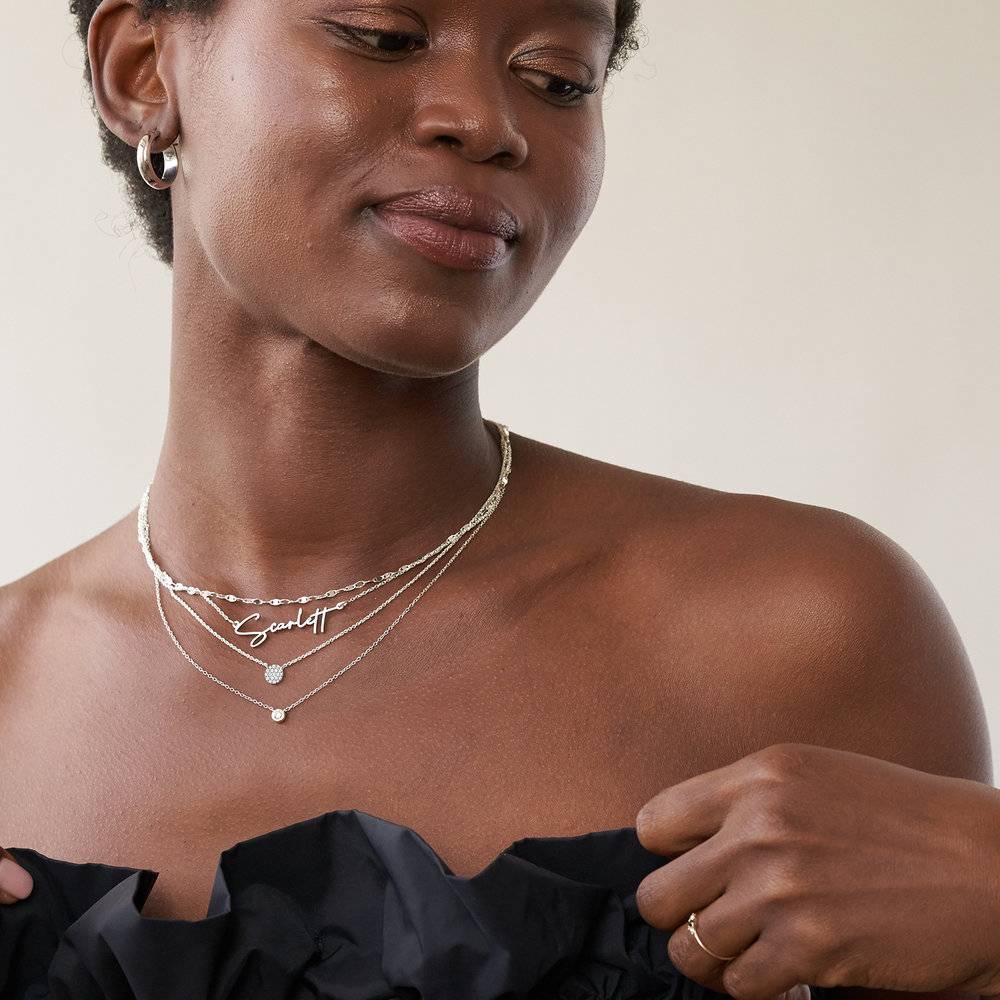 Keeya Pave Diamond Necklace - Sterling Silver-3 product photo