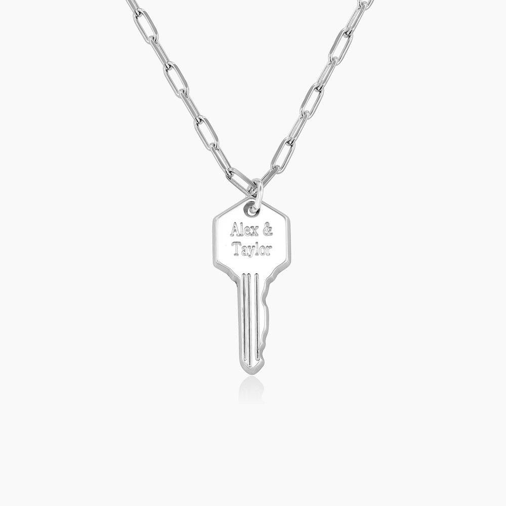 Jess Lock Chain Necklace in Silver