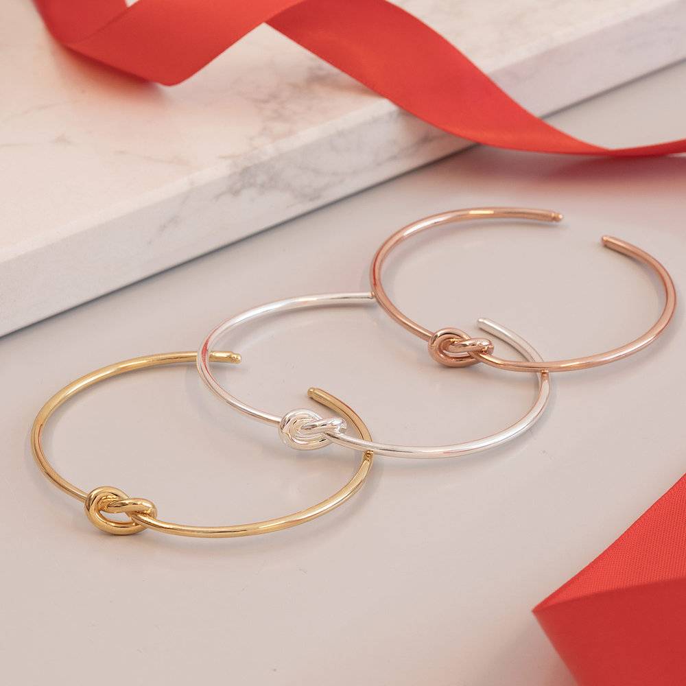Knot Now Bangle Bracelet - Rose Gold Plated-1 product photo