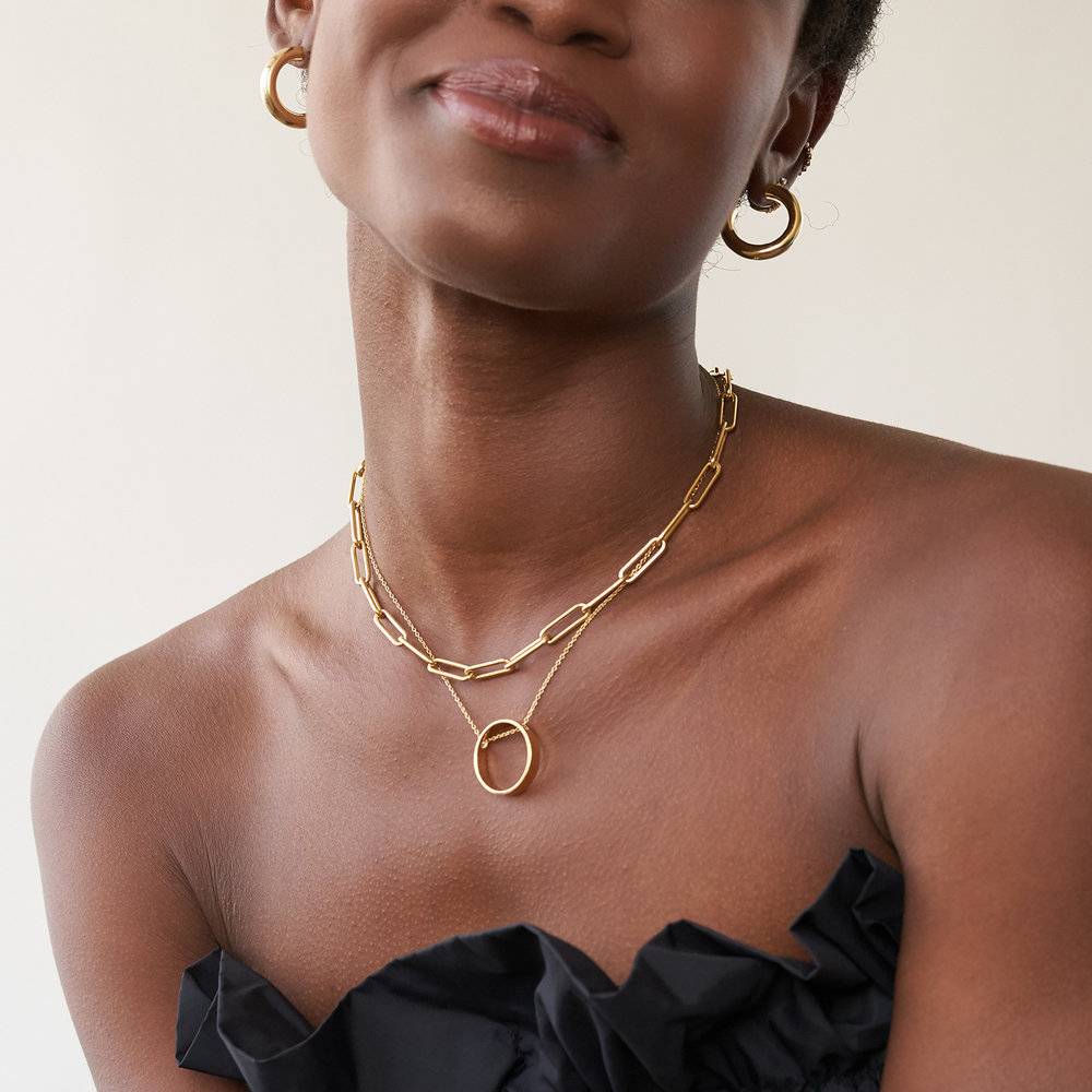 Large Paperclip Chain Necklace - Gold Plating-1 Large Paperclip Chain Necklace - Gold Plating-1 product photo