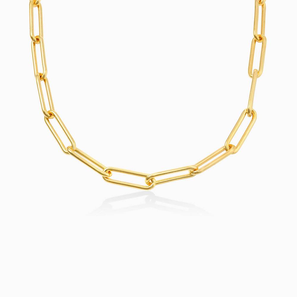 Large Paperclip Chain Necklace - Gold Vermeil-5 product photo