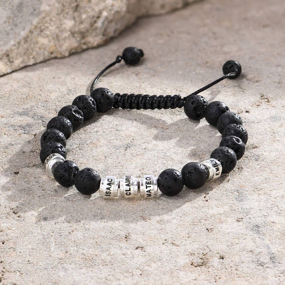 Lava Stones & Custom Beads- Men's Beaded Bracelet-2 product photo