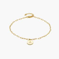 Lilian Initial Anklet Chain Gold Vermeil Oak Luna
