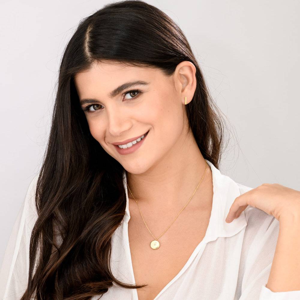 Locket Round Necklace with Star - Gold Plated-5 photo du produit