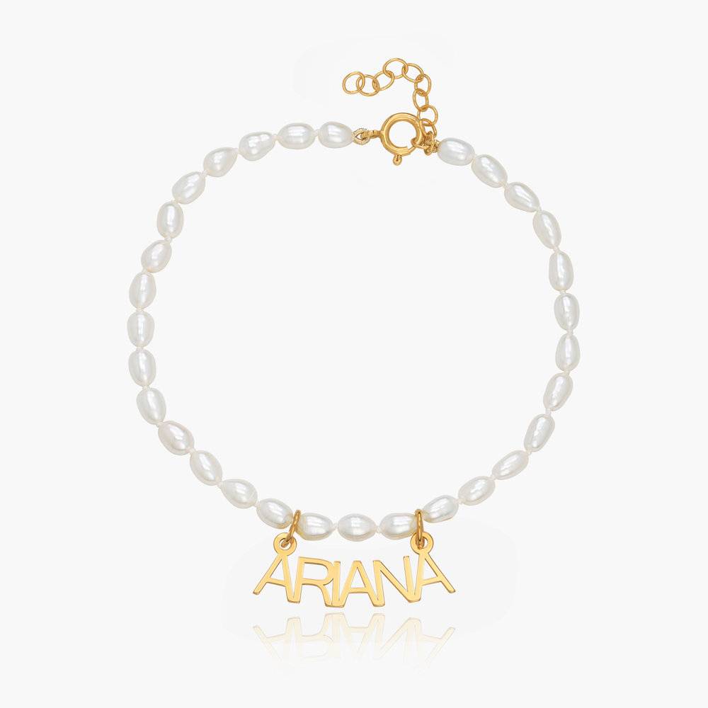 Lola Pearl Name Anklet - Gold Vermeil-1 product photo