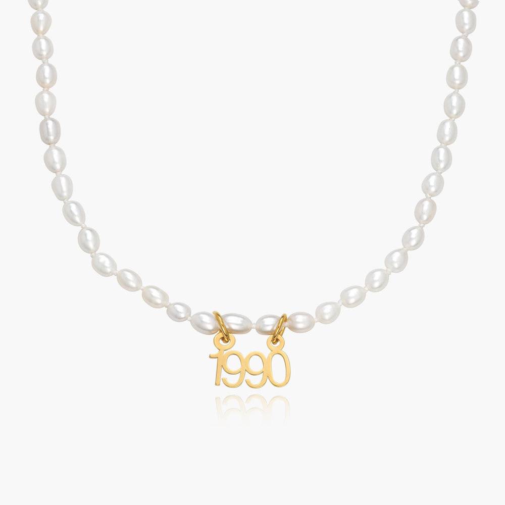 Lola Pearl Name Necklace - Gold Vermeil-1 product photo