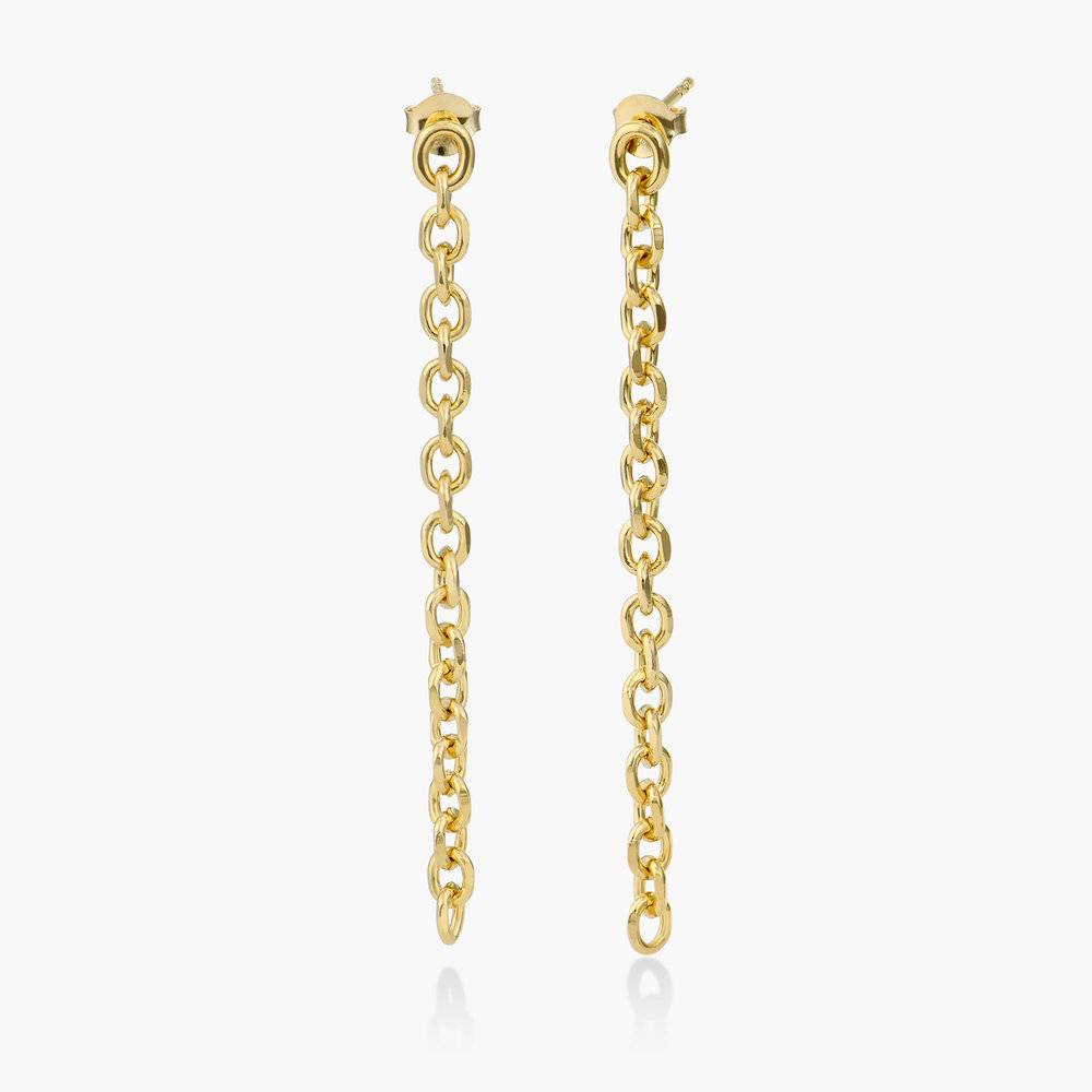 Long Chain Stud Earring - Gold Plated-1 product photo