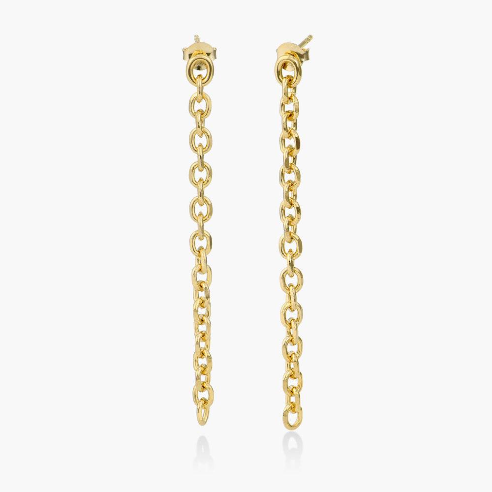 Long Chain Stud Earring - Gold Plated-2 product photo