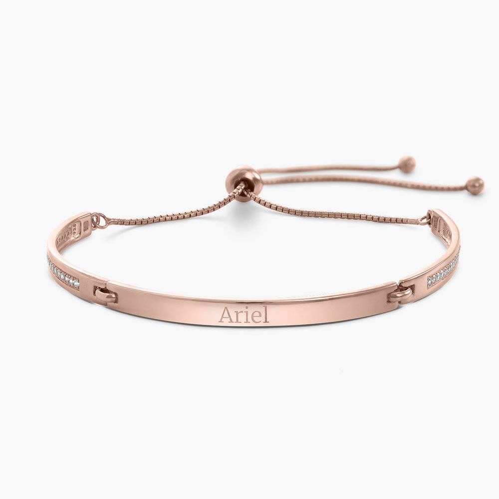 Luna Adjustable Name Bracelet - Rose Gold Plated product photo