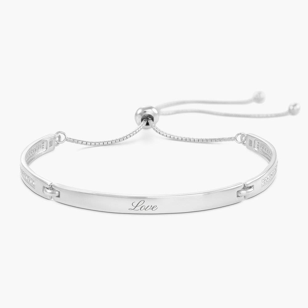 Luna Adjustable Name Bracelet - Silver product photo