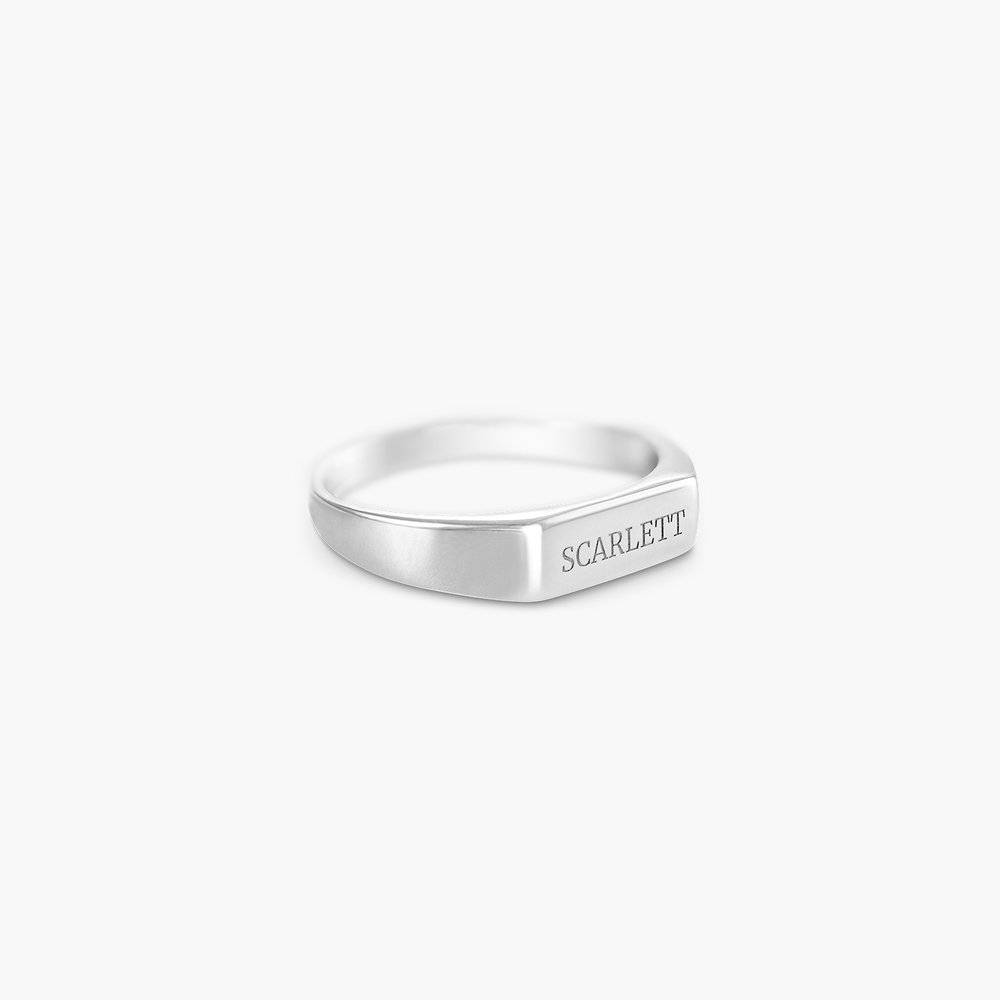 Luna Bar Name Ring - Silver-2 product photo
