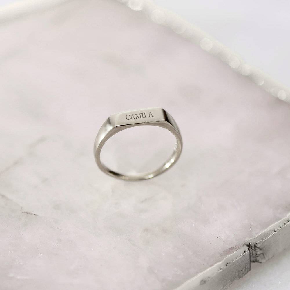 Luna Bar Name Ring - Silver-1 product photo