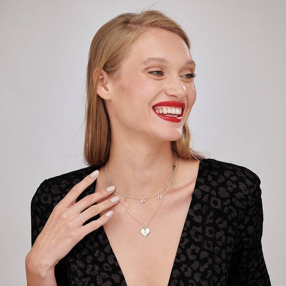 Luna Heart Necklace - Silver-3 photo du produit