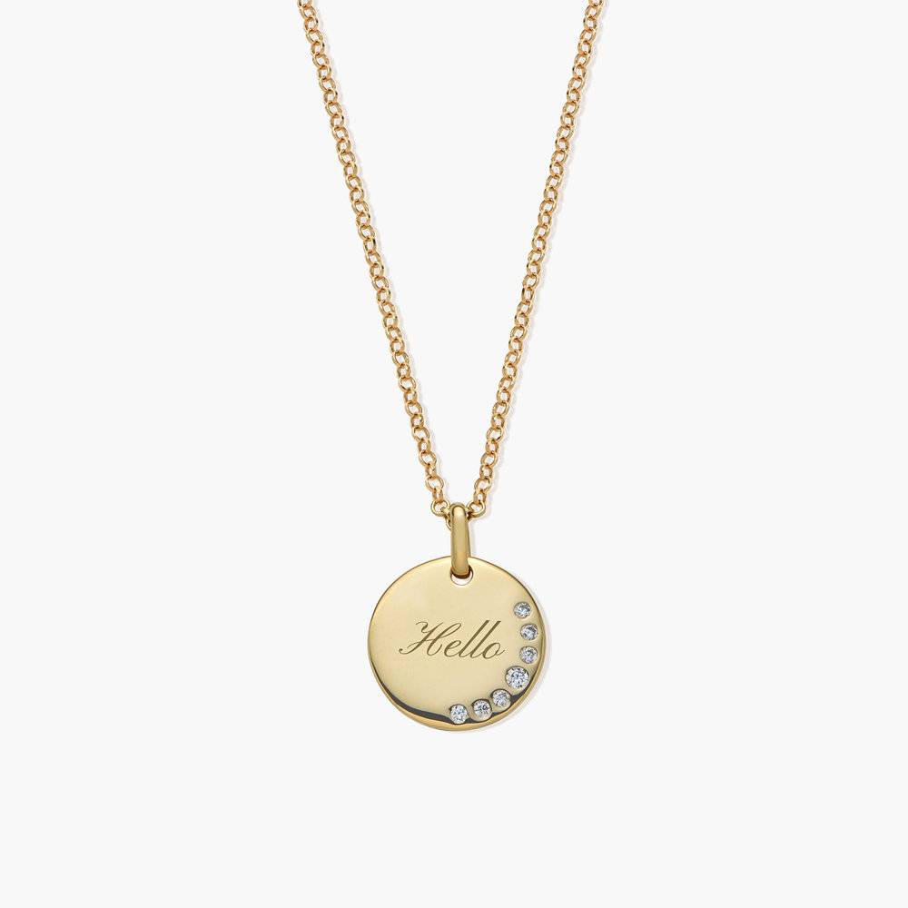Luna Round Necklace with Cubic Zirconia - Gold Plated product photo