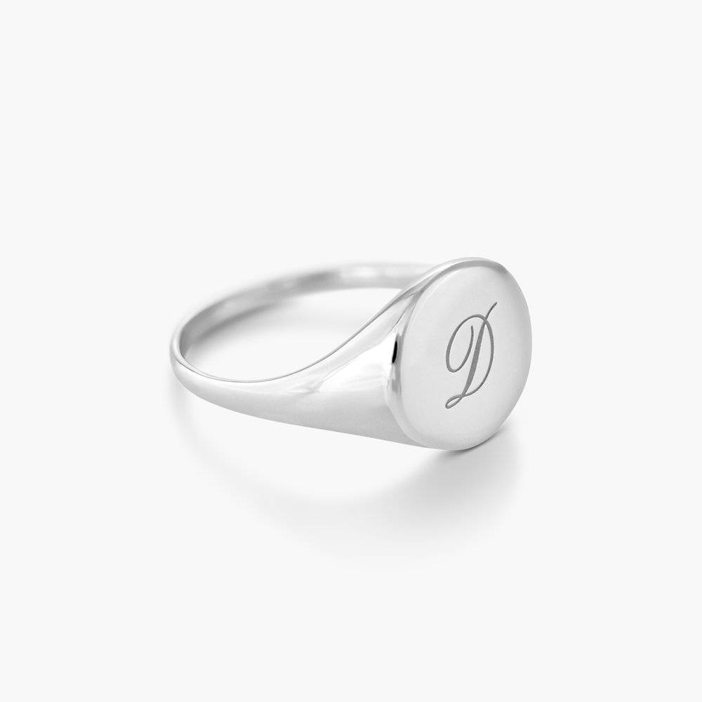 Luna Round Initial Ring - Silver-2 product photo